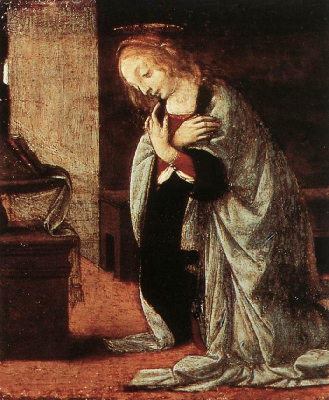 LEONARDO da Vinci Annunciation (detail) ey79